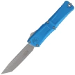 Microtech Combat Troodon Gen III T/E OTF Knife Blue Aluminum, Apocalyptic M390MK by Tony Marfione (1144-10APBL)