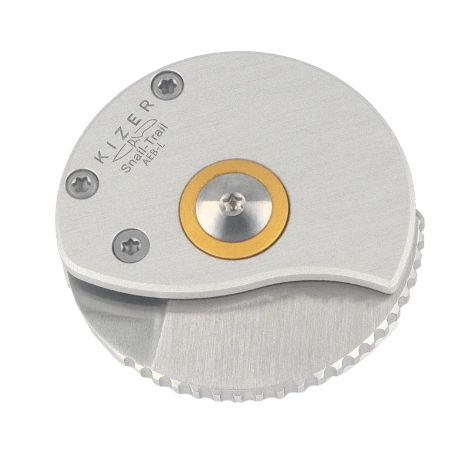 Kizer Snail-Trail Knife Silver Aluminum, Satin AEB-L by Caleb Waldman (V2757A3)