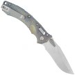 Microtech Amphibian Mini Ram-Lok S/E Marfione Select Knife Galactic Gold Slab Side Titanium, Blue Bksp, Stonewashed M390MK by Tony Marfione (137MRL-10MS15)