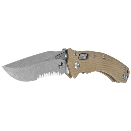 Nóż składany Microtech Amphibian Ram-Lok S/E Fluted Tan G-10, Stonewashed P/S M390MK by Tony Marfione (137RL-11FLGTTA)