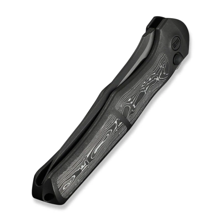 WeKnife 702XI LE No 087/150 Black Integral Titanium/Aluminum Foil Carbon Fiber, Black Stonewashed M390 (WE07B-2)