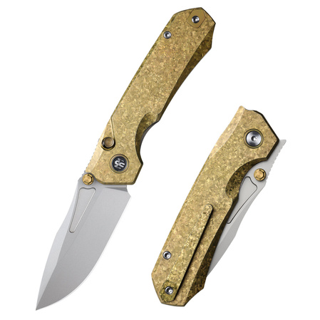 Nóż składany Remette Rhino Gold Crystallized Titanium, Pearlescent M390 (RNTB2)