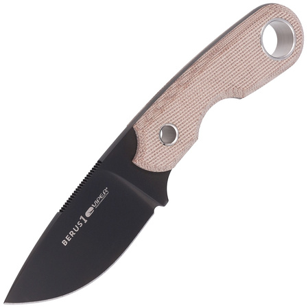 Viper Berus 1 Natural Canvas Micarta, Black PVD M390 by Tommaso Rumici Knife (VT4012DCN)