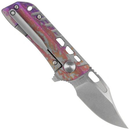 Nóż składany Bestech Engine Bowie Carbon Fiber/Colorful Flamed Titanium, Bead Blasted/Satin CPM S35VN (BT1806D)