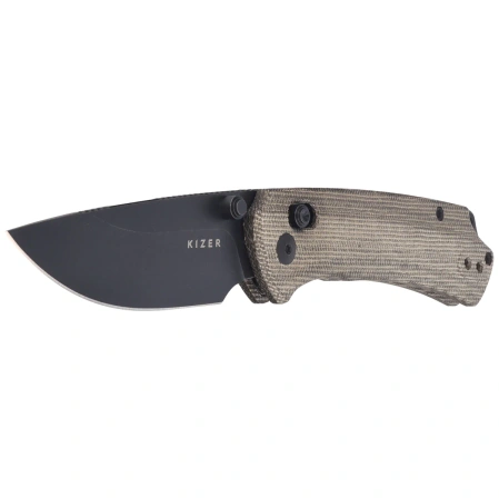 Kizer T1 CD Knife Olive Green Norplex UltreX Micarta, Black Stonewashed Nitro-V by Uli Hennicke (V3490.2CA1)