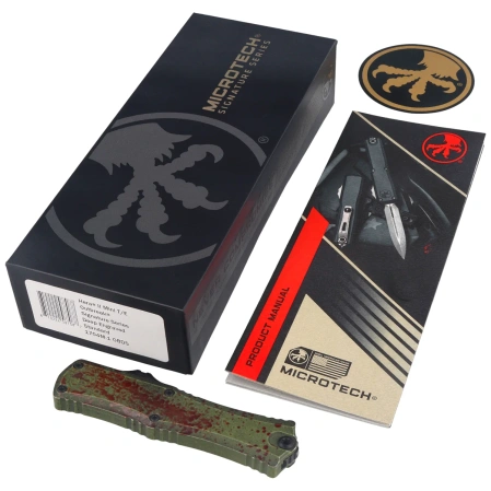 Nóż automatyczny OTF Microtech Hera II Mini T/E Signature Outbreak Aluminium, Outbreak M390MK by Tony and Sean Marfione (1704M-1OBDS)