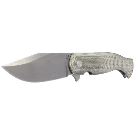 Fox Knife Eastwood Tiger OD Green Canvas Micarta, Stonewashed D2 by Gudy Van Poppel (FX-524 G)