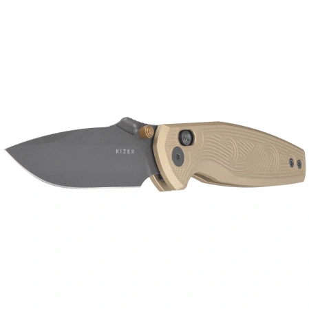 Nóż składany Kizer Khamsin Sand Aluminium, Gray PVD / Stonewashed Nitro-V by Maksim Epifantsev (V3791A1)