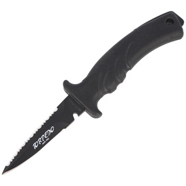 Nóż nurkowy MAC Torpedo 9 BE Black PP-TPE, Black Idroglider W 1.4060
