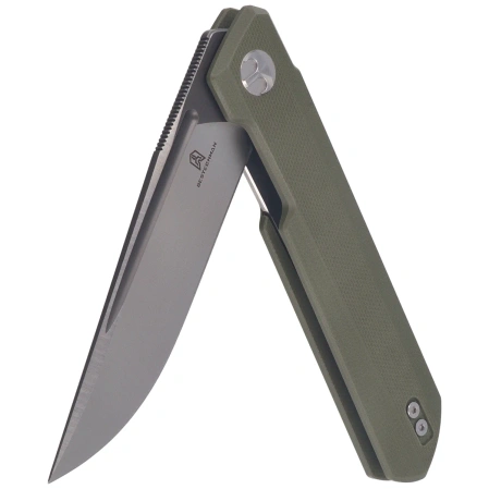 Nóż składany Bestechman Dundee OD Green G10, Grey PVD / Satin D2 by Ostap Hel (BMK01E)