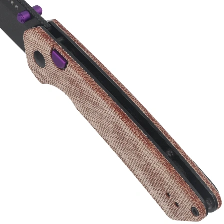 Kizer Madrac Knife Brown Norplex UltreX Micarta, Black PVD 14C28N by Matteo Pignatelli (V3693BSA1)