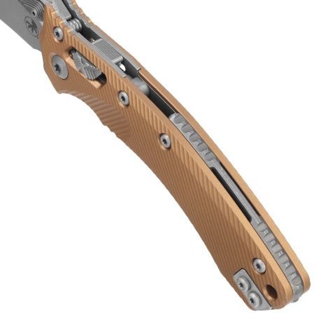 Microtech Amphibian Ram-Lok S/E Knife Brown Fluted Aluminum, Apocalyptic M390MK by Tony Marfione (137RL-10APFLBN)