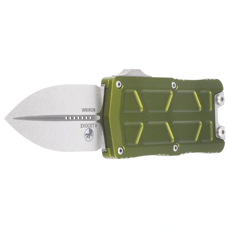 Microtech Exocet II D/E OTF Knife OD Green Aluminium, Stonewashed M390MK by Tony Marfione (1157-10OD)