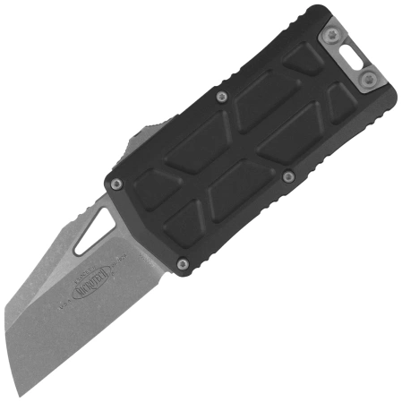 Microtech Exocet II Wharncliffe OTF Knife Black Aluminum, Apocalyptic M390 by Tony Marfione (1156-10AP)