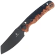 Bestechman Cicada's Wing Knife Wood / Black-Gold Resin, Black PVD 10Cr15MoV (BMK06-W-6)