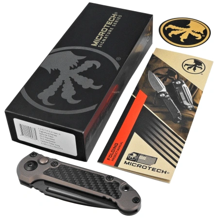 Nóż automatyczny Microtech LUDT Gen III S/E Signature Natural Clear Aluminium/Carbon Fiber, Black DLC M390MK by Tony Marfione (1135-1DLCTNCCFIS)