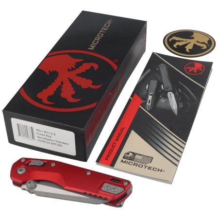Microtech MSI Ram-Lok Mini S/E Knife Fluted Red Aluminium, Apocalyptic M390MK by Tony Marfione (210M-10APFLRD)