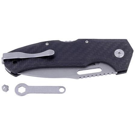 Maserin Nimrod 480/CN Knife Carbon Fiber, Stonewashed M390 by Tommaso Rumici