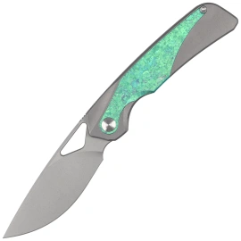 Nóż składany Kizer Topsail Silver-Green Crystallized Titanium, Blast M390 by Jonathan Styles (Ki3735A4)
