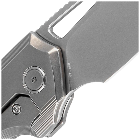 Nóż składany WE Knife Nefaris LE No 097/155 Polished Bead Blasted Titanium / Aluminium Foil / CF, Polished Bead Blasted CPM 20CV (WE22040F-2)