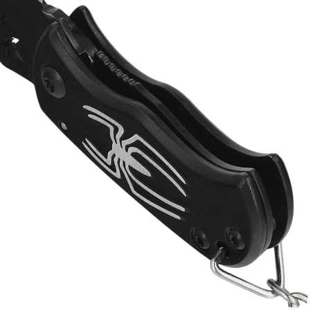 Nóż składany brelok Third Decor Habitat Arana Black Aluminium with Spider, Black/Laser-Cut Spider 420 (N201A)