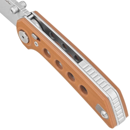 Nóż składany Reate PL-XT Tan G10, Stonewashed Nitro-V