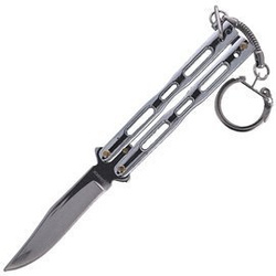 Nóż składany brelok motylek Martinez Albainox Balisong Chrome, Mirror Finish (02179-C)