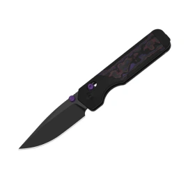 Kizer Militaw 315 KwikSwap Knife Black Aluminum / Fat Carbon Nebula, Matte DLC Ultra M390 by Jonathan Styles (Ki3634.31CDA1)
