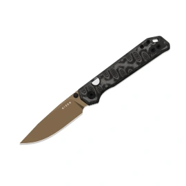 Kizer Begleiter 2.9 BLL Knife Gray-Black Vortex Pattern Micarta, Sunset Metal PVD by Azo (V3458.2BDA8)