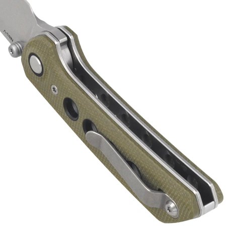 Nóż składany Reate PL-XT Green Micarta, Stonewashed Nitro-V (PL-XT DP.GRM.STW)