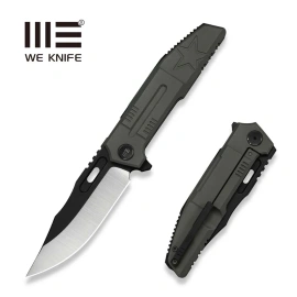 WeKnife Barracks LE No ???/200 Dark Olive Titanium, Hand Polished Satin/Black Stonewashed M390 (WE25078-1)