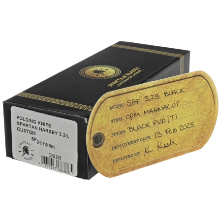 Nóż składany Spartan Blades Harsey Folder 3.25 Black PVD Titanium, Gray HW, Stonewashed MagnaCut by William W. Harsey Jr. (SF10SWPVD)