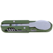 Martinez Albainox Camping 6-Piece Folding Utensil Set Green ABS, Satin 3Cr13MoV (11018)