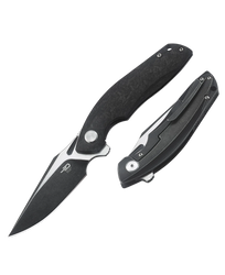 Nóż składany Bestech Ghost Black Carbon Fiber / Black Titanium, Black Stonewashed / Satin CPM S35VN (BT1905C-2)