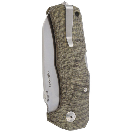LionSteel TM1 Green Canvas Micarta, Satin Sleipner by Molletta (TM1 CVG)