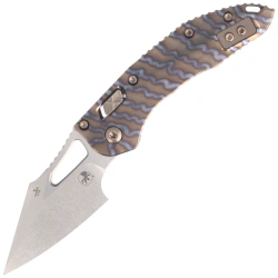 Microtech M-Stitch Ram-Lok S/E Marfione Select Knife Slab Side Flamed Titanium, Bronze HW Stonewashed M390MK by Borka Blades and Tony Marfione (169MRL-10MS7)