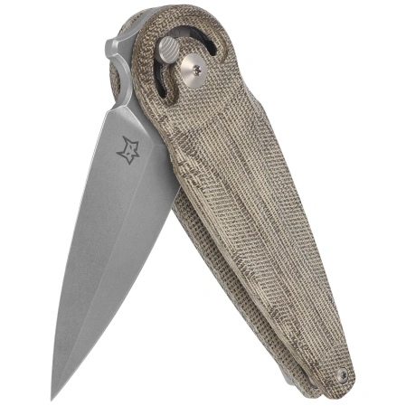 Nóż składany FOX Saturn OD Green Canvas Micarta, Coarse Stone Washed N690Co by Denis Simonutti (FX-551 MOD)