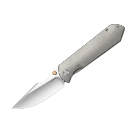 Kizer Harpoon Fold Knife Gray Titanium, Stonewashed Elmax by Maverick Customs (Ki4784A1)