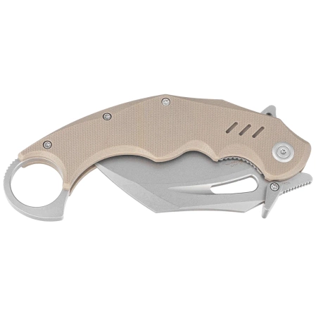 Kubey Wrath Knife Tan G10, Beadblasted 14C28N by MUZI Design (KU261C)
