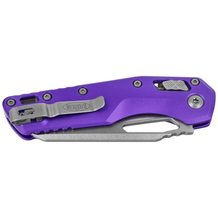 Microtech MSI S/E Knife Purple Slab Side Aluminum, Stonewashed M390MK by Tony Marfione (210-10PU)