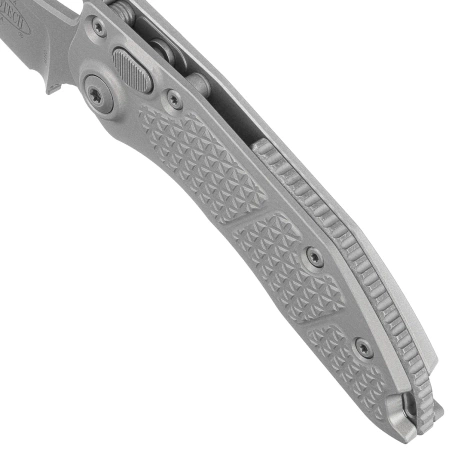 Microtech Stitch S/E-A Automatic Knife Natural Clear Aluminum, Apocalyptic M390MK by Borka Blades and Tony Marfione (169-10APNC)