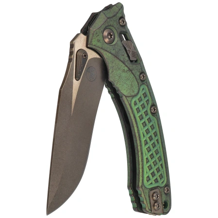 Nóż składany Microtech Marfione Select Amphibian Ram-Lok S/E Antique Green Frag Titanium, Bronzed Stonewashed M390MK by Tony Marfione (137RL-13FRMS1)