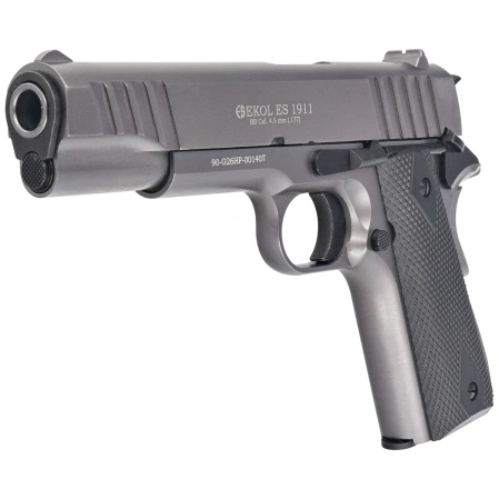 Zestaw pistolet wiatrówka Voltran Ekol ES 1911 v2 Fume 4.5 mm - Blow Back, 1500 BBs, 10 kapsuł, tarcze