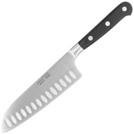 MAM Santoku Granton Edge Black Polimer, Polished X30Cr13 (66903)