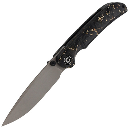 Civivi Knife Imperium Shredded Carbon Fiber / Golden Shred, Stonewashed Nitro-V (C2106A)