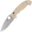 Spyderco Manix 2 XL Knife Brown Canvas Micarta, Satin CPM Cru-Wear by Eric Glesser (C95MPCW2)