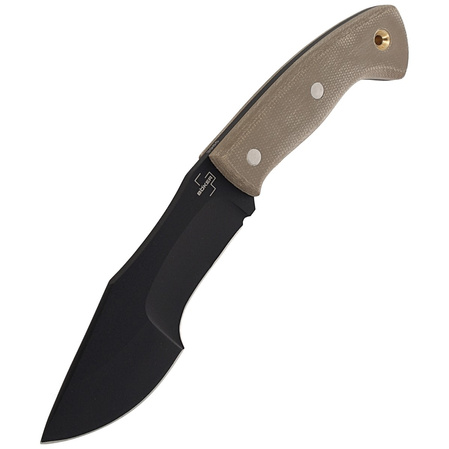 Böker Plus Mini Tracker Brown Micarta, Black 1095 by Dave Wenger (02BO027)