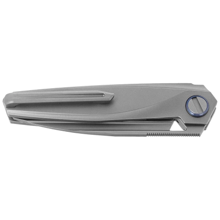 Rike Knife RK-Baidi-S-P/RCF Gray Titanium / Red Carbon Fiber, Bead Blasted M390