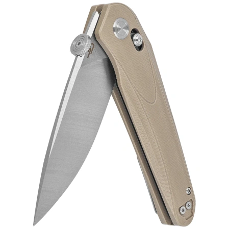 Bestech Mothus Knife Beige G10, Stonewashed / Satin 14C28N by Kombou (BG67B)