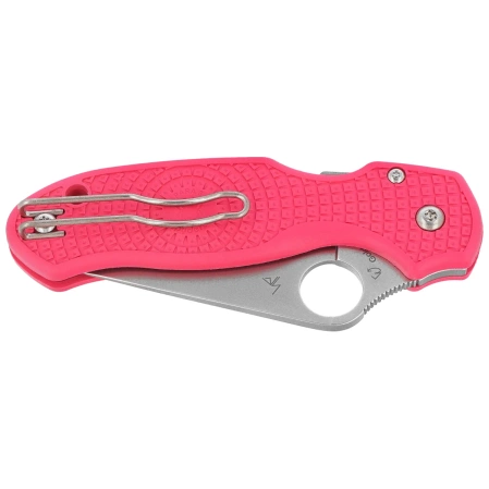 Spyderco Para 3 Lightweight Knife Pink FRN, Satin CTS BD1N by Sal and Eric Glesser (C223PPN)